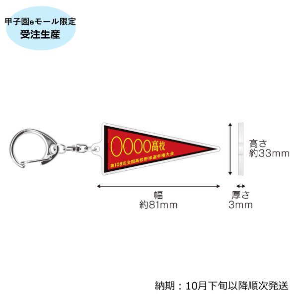 (8月1日午前10時受付開始）【受注生産】校名ペナントキーホルダー