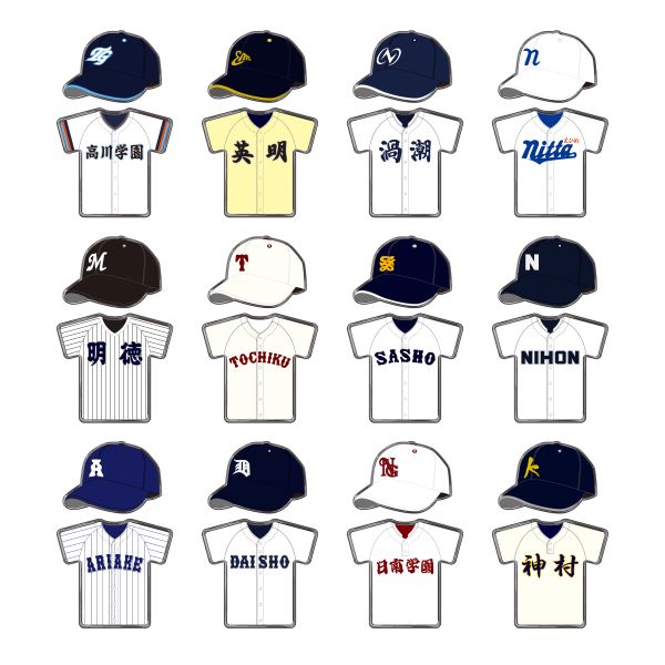 高校野球　ピンバッジセット　甲子園 ユニフォームピンバッジセット - 阪神甲子園球場公式オンライン