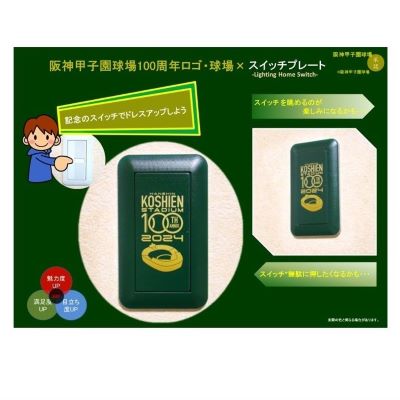 甲子園球場100周年 スイッチプレート (ロゴ・球場） - 阪神