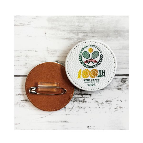 甲子園テニスクラブ100周年　　レザーバッジ　白