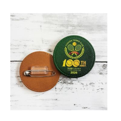 甲子園テニスクラブ100周年　　レザーバッジ　緑
