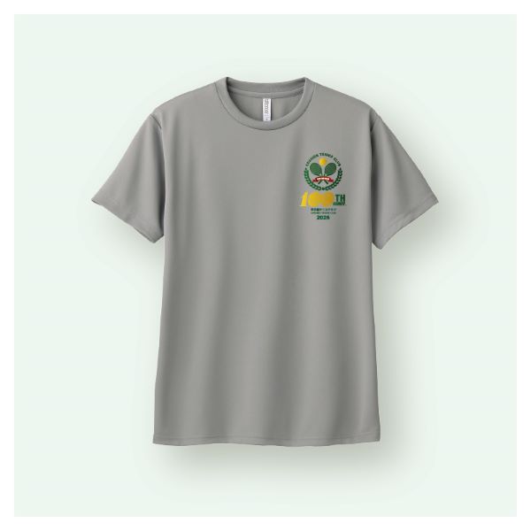 甲子園テニスクラブ100周年　　ドライＴシャツ　グレー