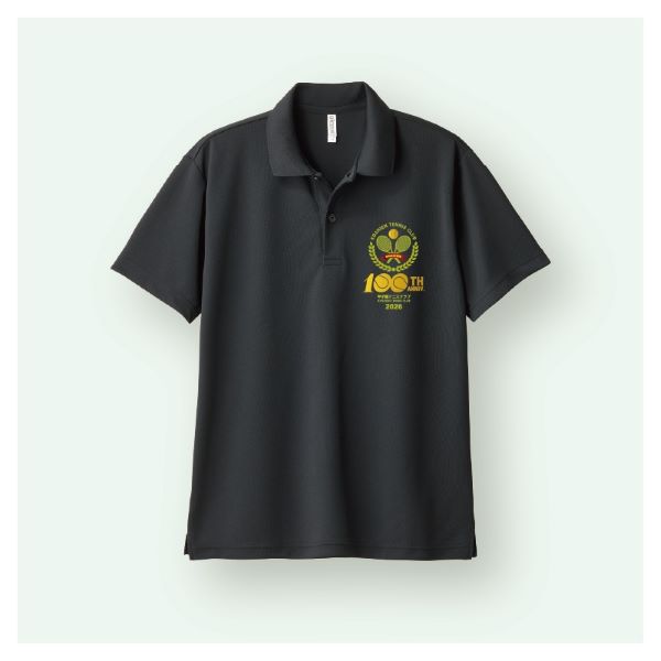 甲子園テニスクラブ100周年　　ドライポロシャツ　黒