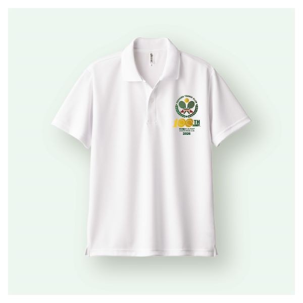 甲子園テニスクラブ100周年　　ドライポロシャツ　白